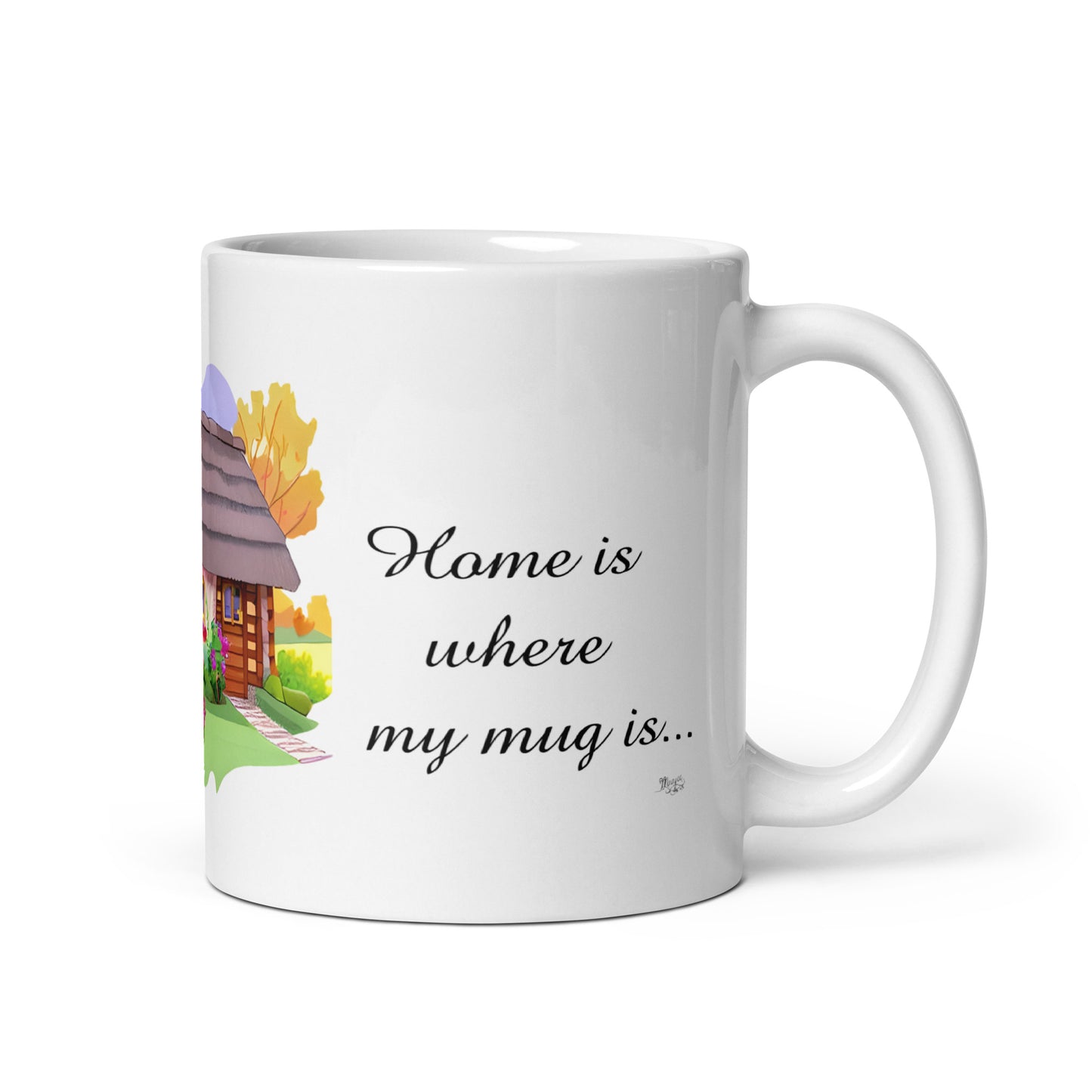 Quality mug, coffee mug, cute cottage, set 1, design 9