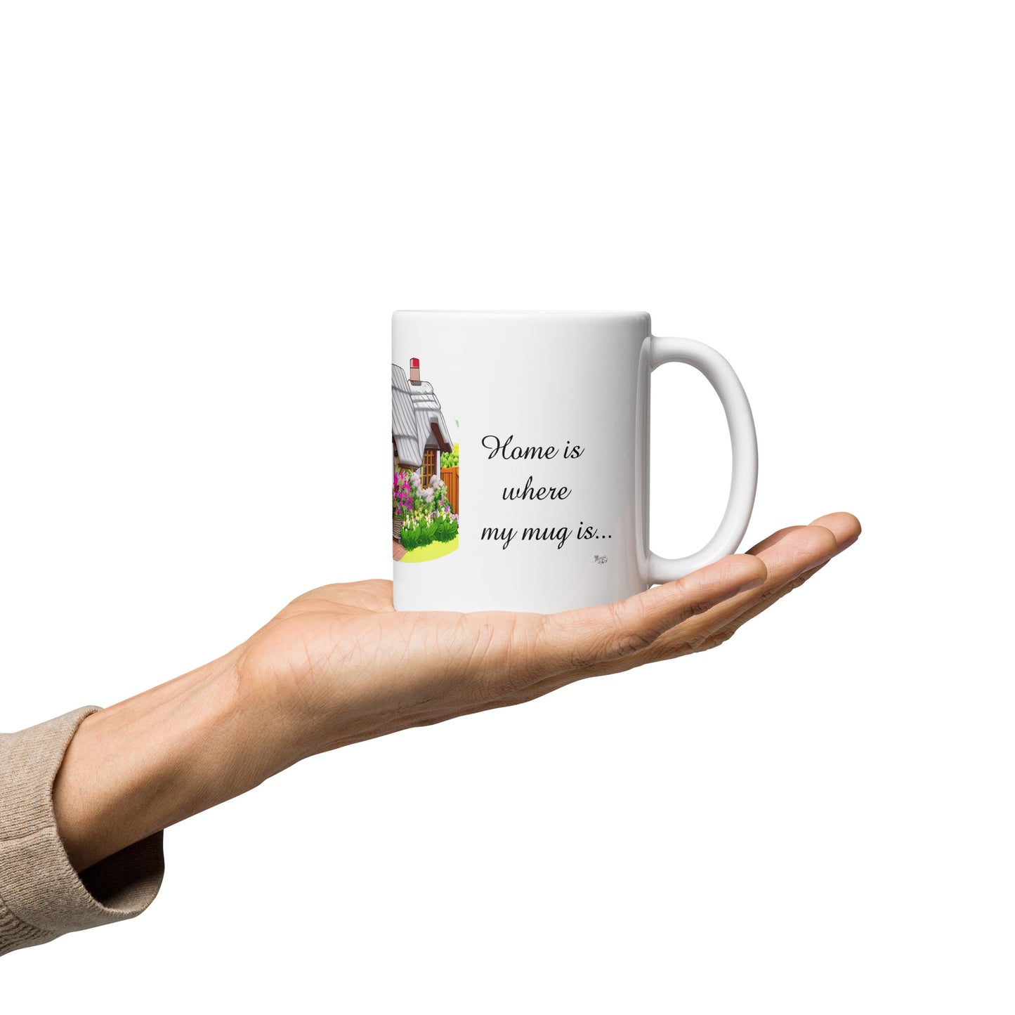 Quality mug, coffee mug, cute cottage, set 1, design 12