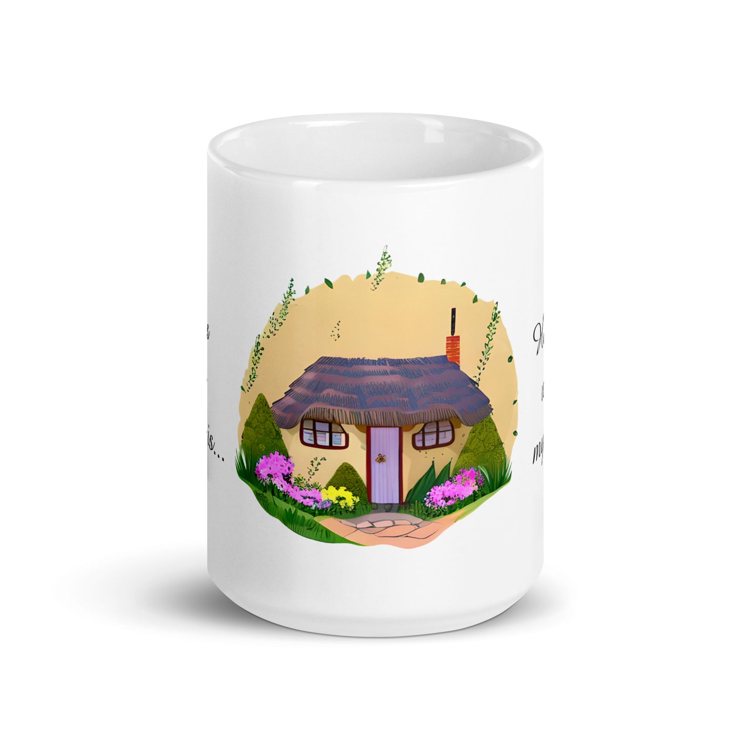 Quality mug, coffee mug, cute cottage, set 1, design 4
