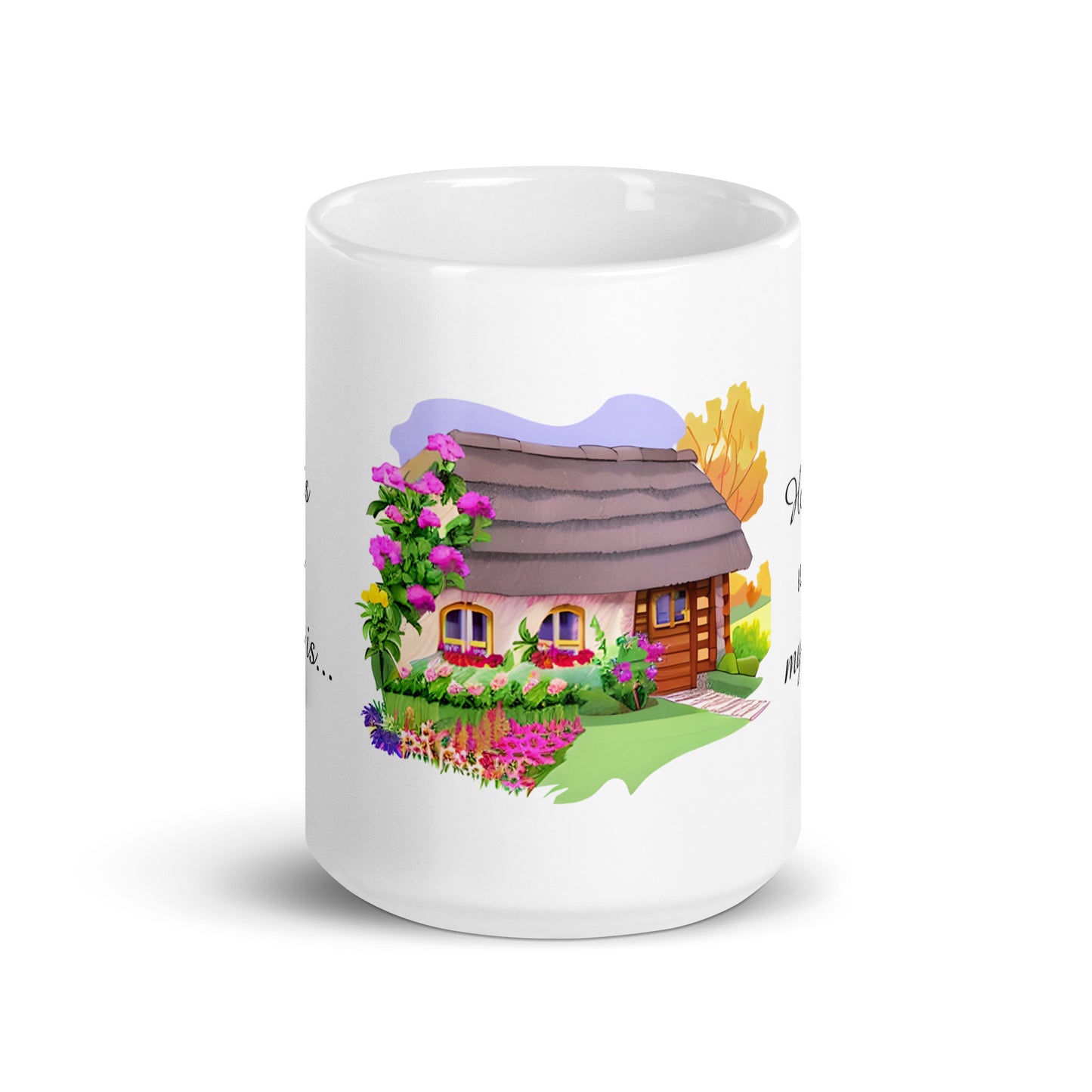 Quality mug, coffee mug, cute cottage, set 1, design 9