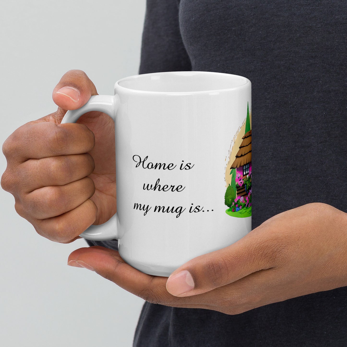 Quality mug, coffee mug, cute cottage, set 1, design 15