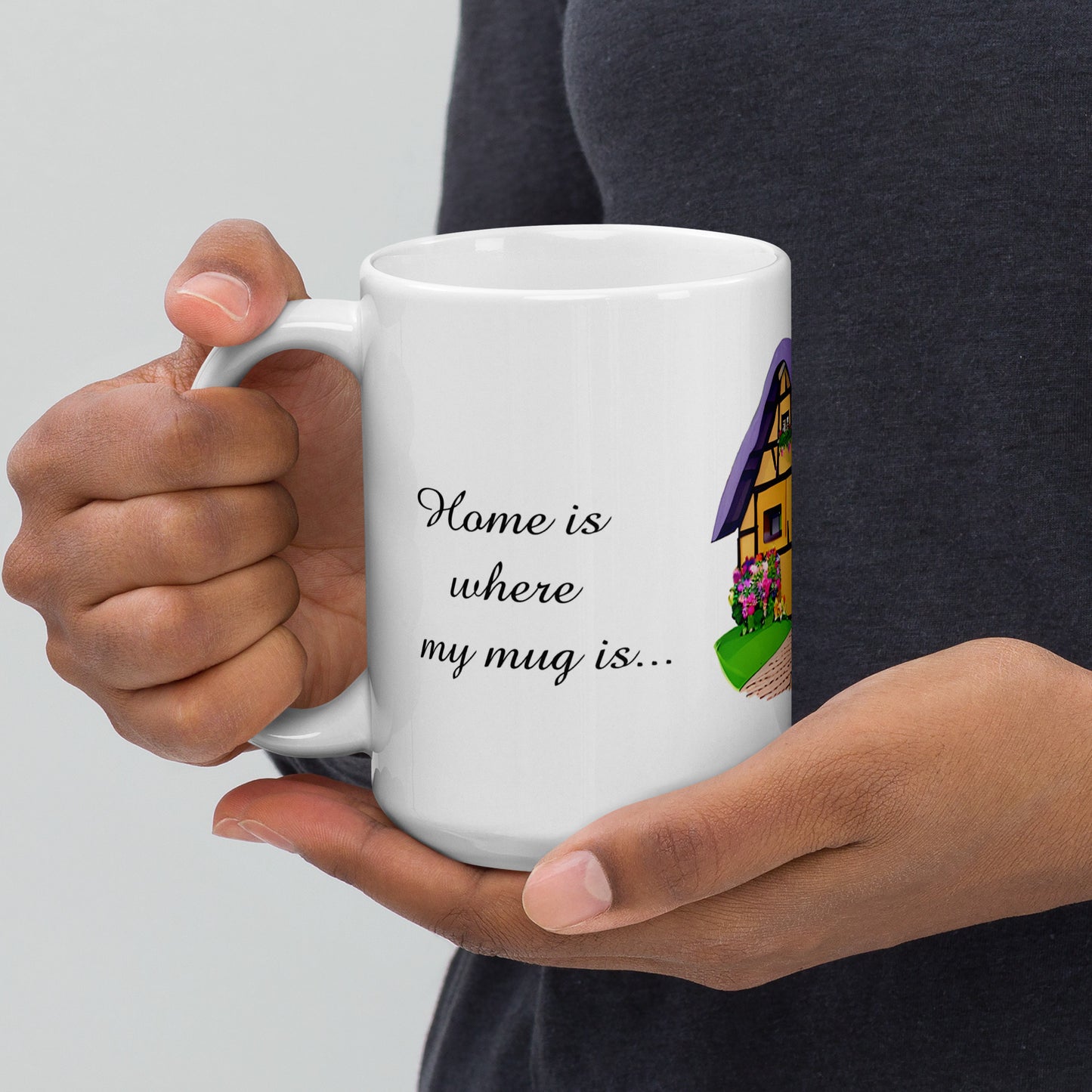 Quality mug, coffee mug, cute cottage, set 1, design 16