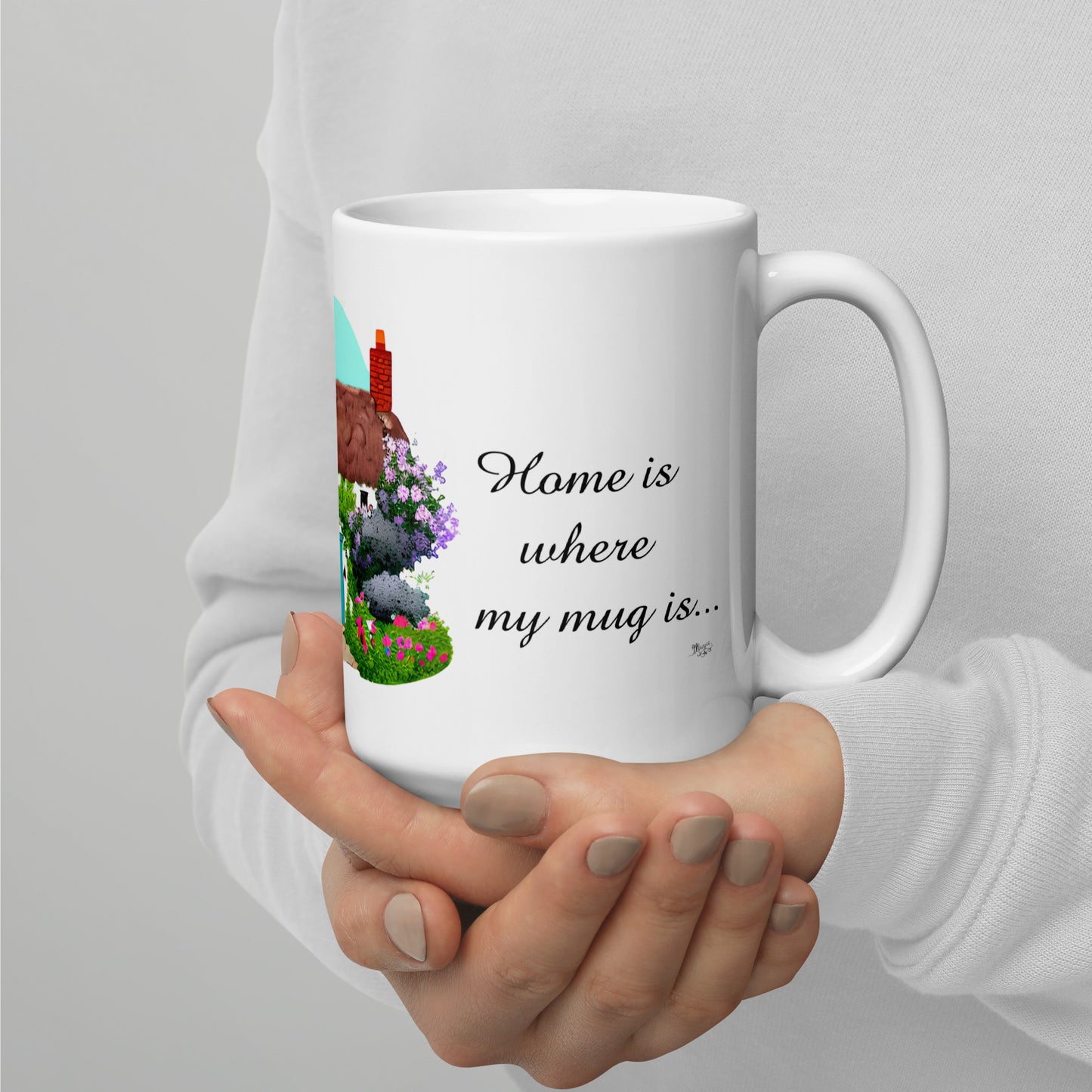 Quality mug, coffee mug, cute cottage, set 1, design 2