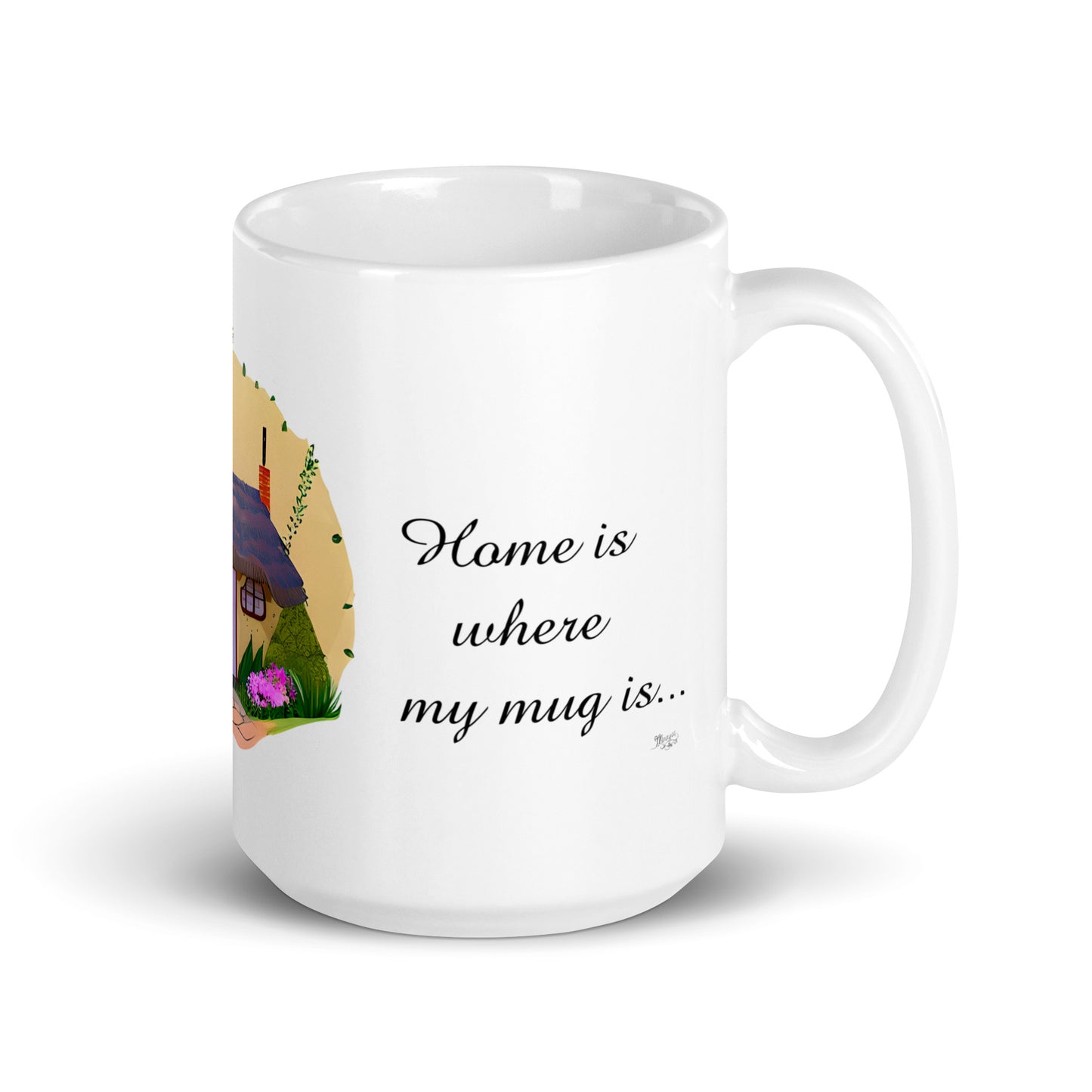 Quality mug, coffee mug, cute cottage, set 1, design 4