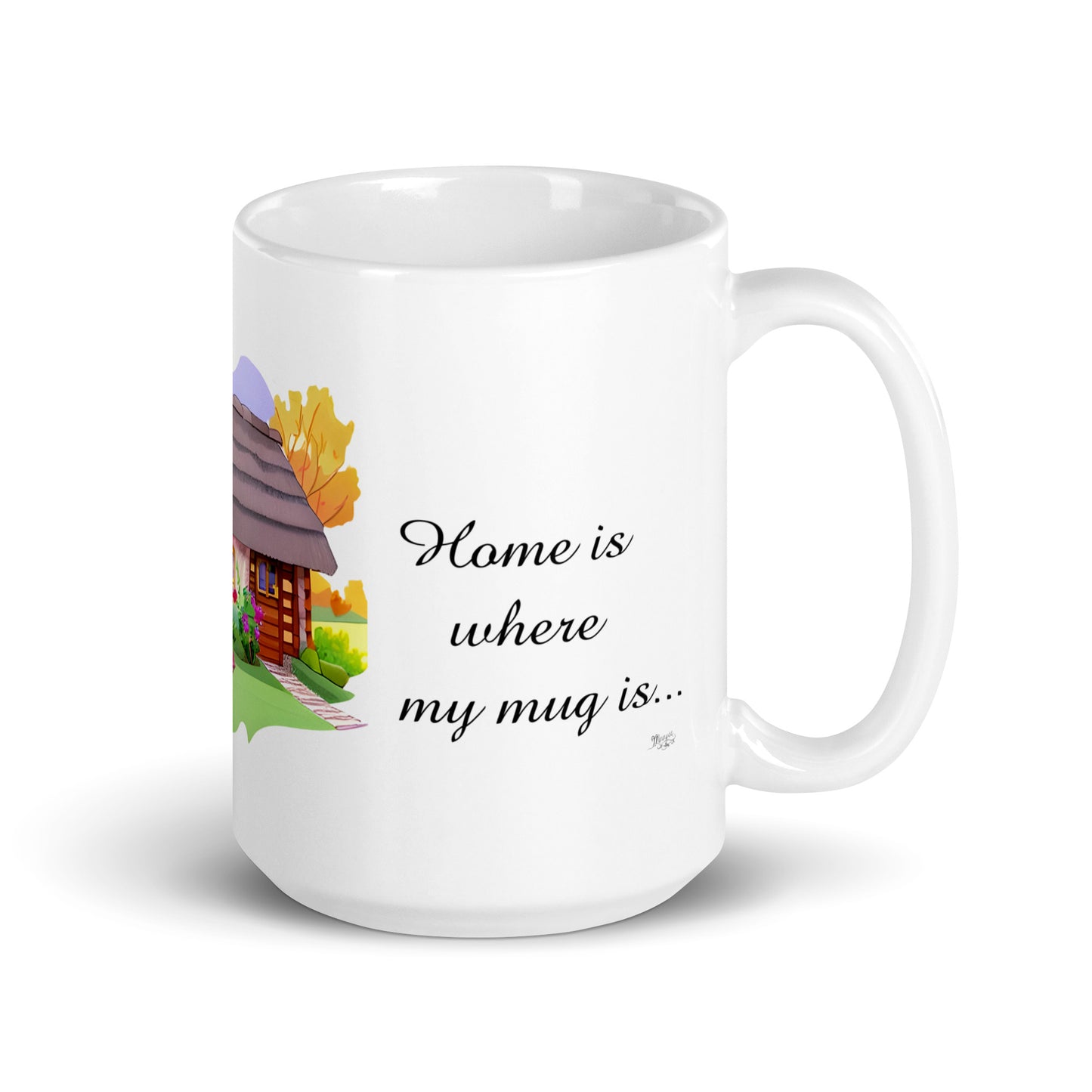 Quality mug, coffee mug, cute cottage, set 1, design 9
