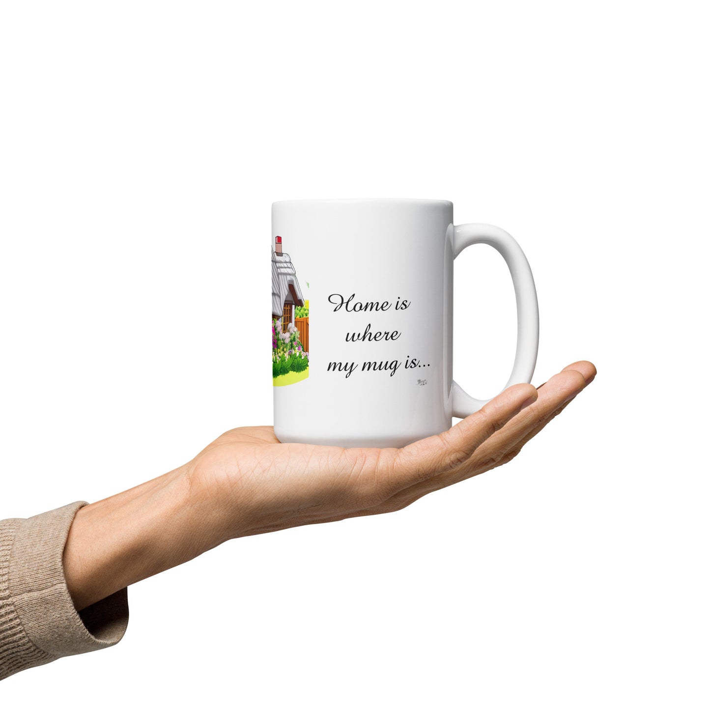 Quality mug, coffee mug, cute cottage, set 1, design 12