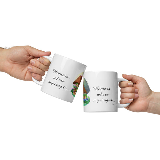 Quality mug, coffee mug, cute cottage, set 1, design 3