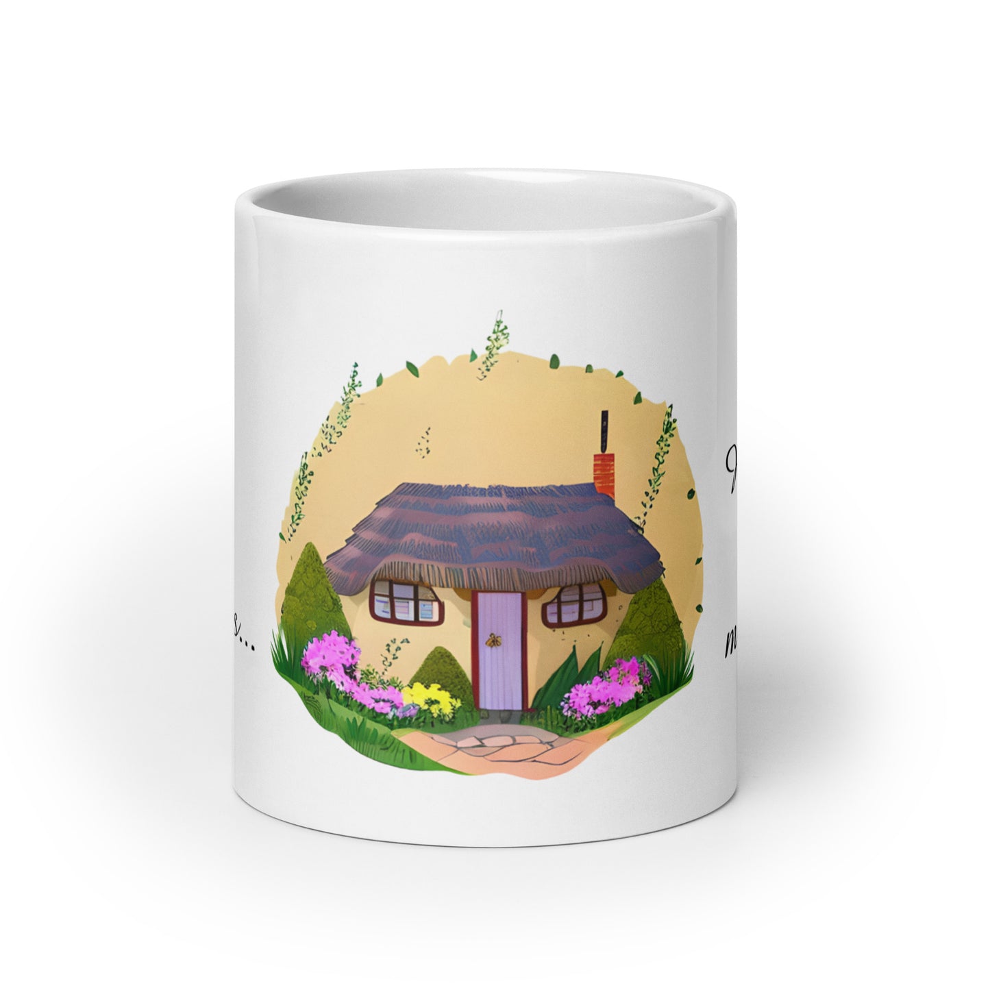 Quality mug, coffee mug, cute cottage, set 1, design 4