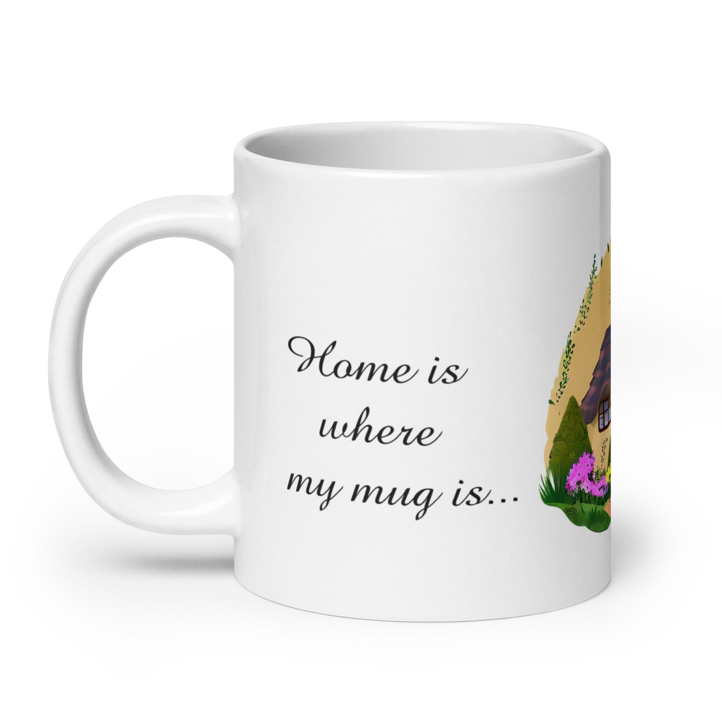 Quality mug, coffee mug, cute cottage, set 1, design 4