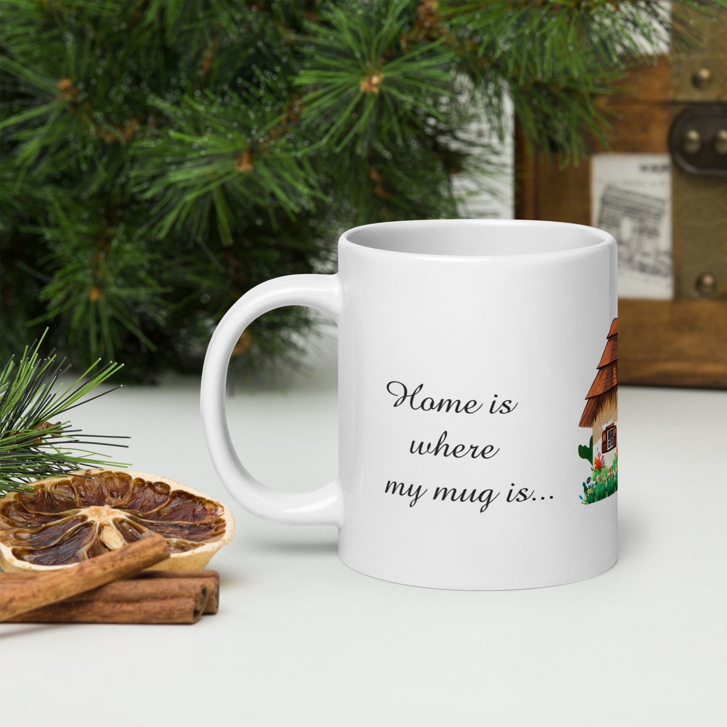 Quality mug, coffee mug, cute cottage, set 1, design 13
