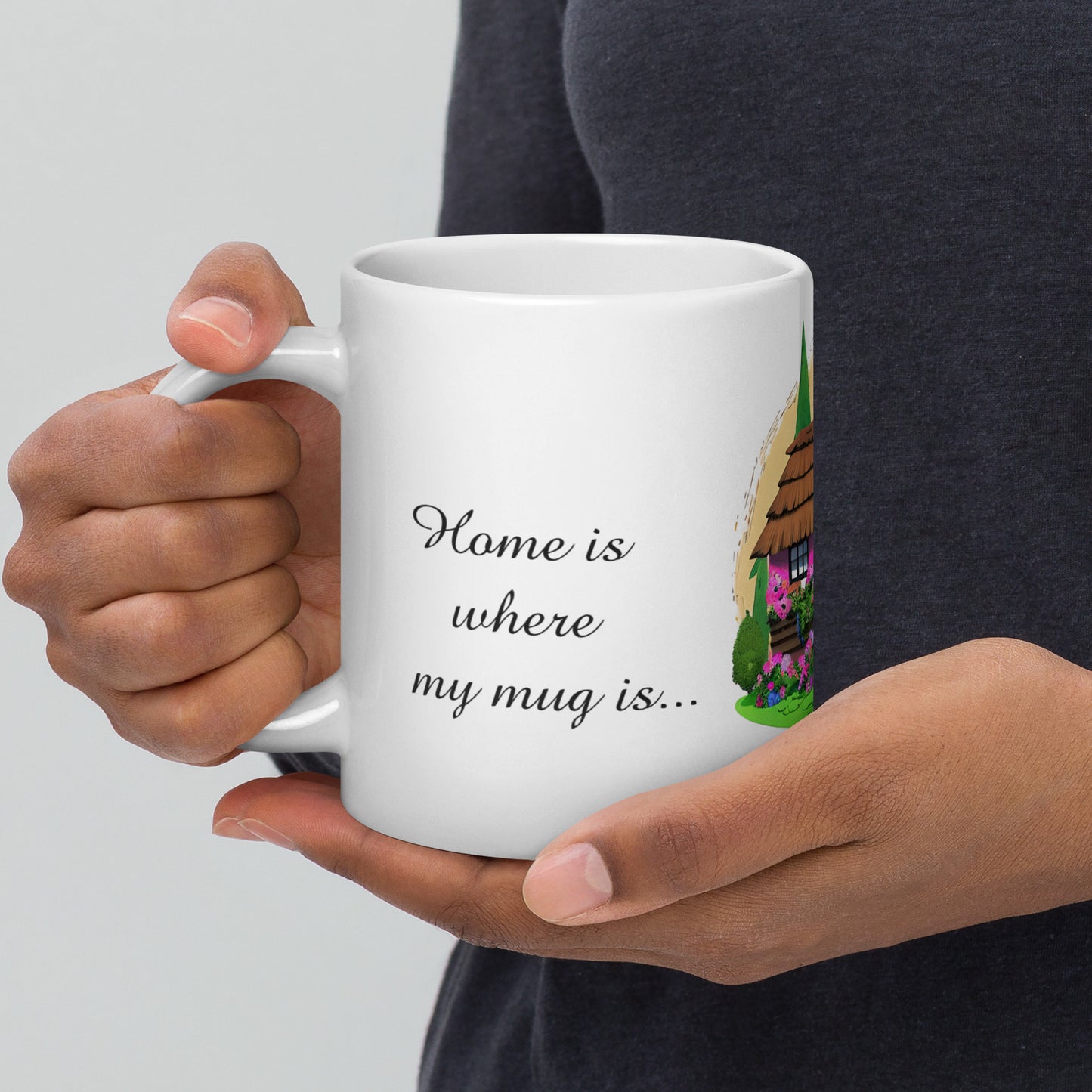 Quality mug, coffee mug, cute cottage, set 1, design 15