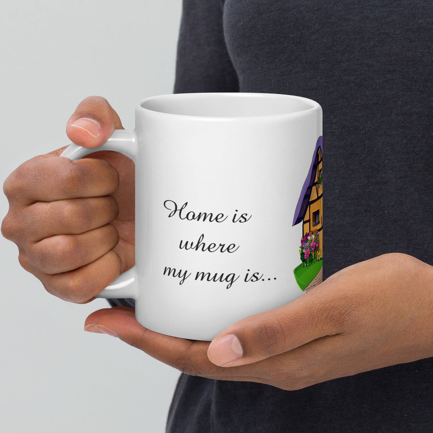 Quality mug, coffee mug, cute cottage, set 1, design 16