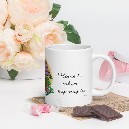 Quality mug, coffee mug, cute cottage, set 1, design 1