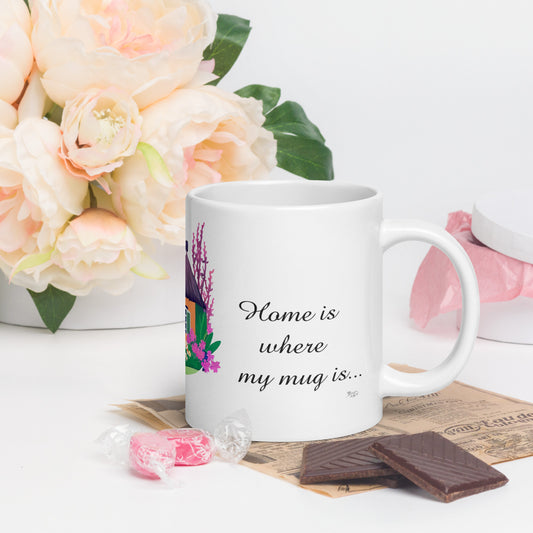 Quality mug, coffee mug, cute cottage, set 1, design 11