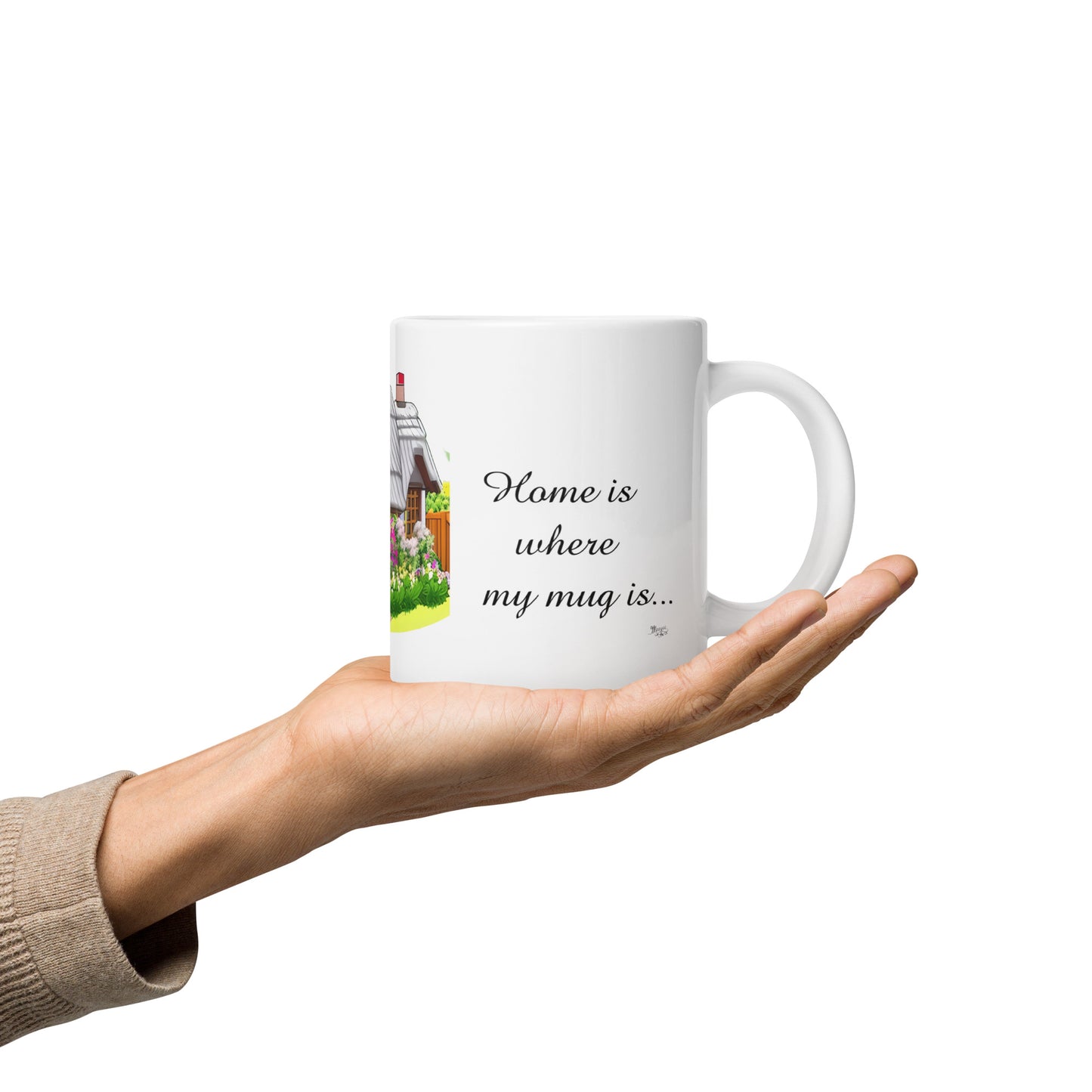Quality mug, coffee mug, cute cottage, set 1, design 12