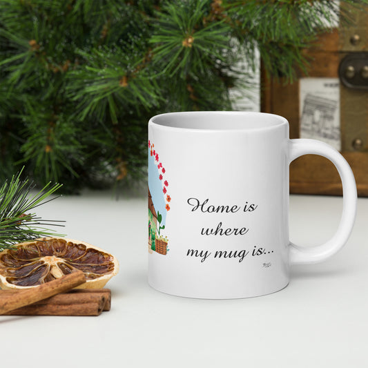 Quality mug, coffee mug, cute cottage, set 1, design 13