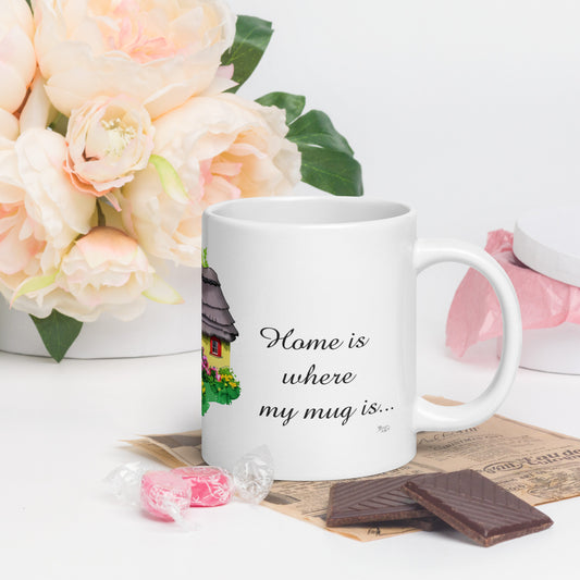 Quality mug, coffee mug, cute cottage, set 1, design 14