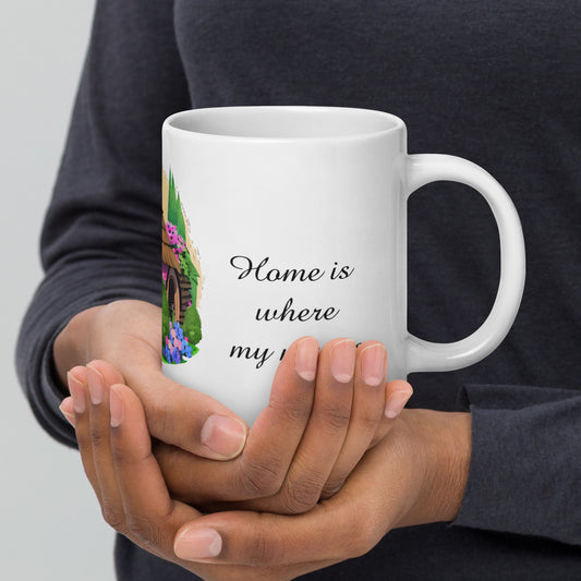 Quality mug, coffee mug, cute cottage, set 1, design 15