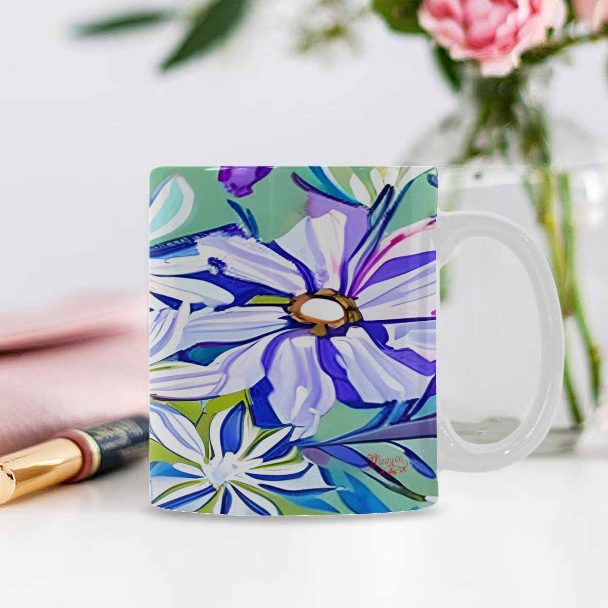 Quality Mug, coffee mug, tea cup, Bright florals, Set 1, Design 7