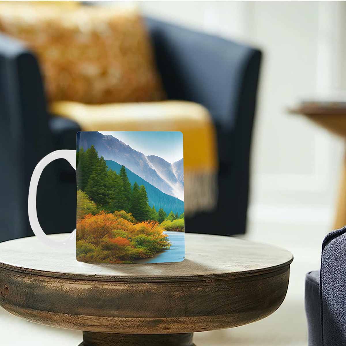 Rivers & Mountains Landscape mugs, set 1 design 22