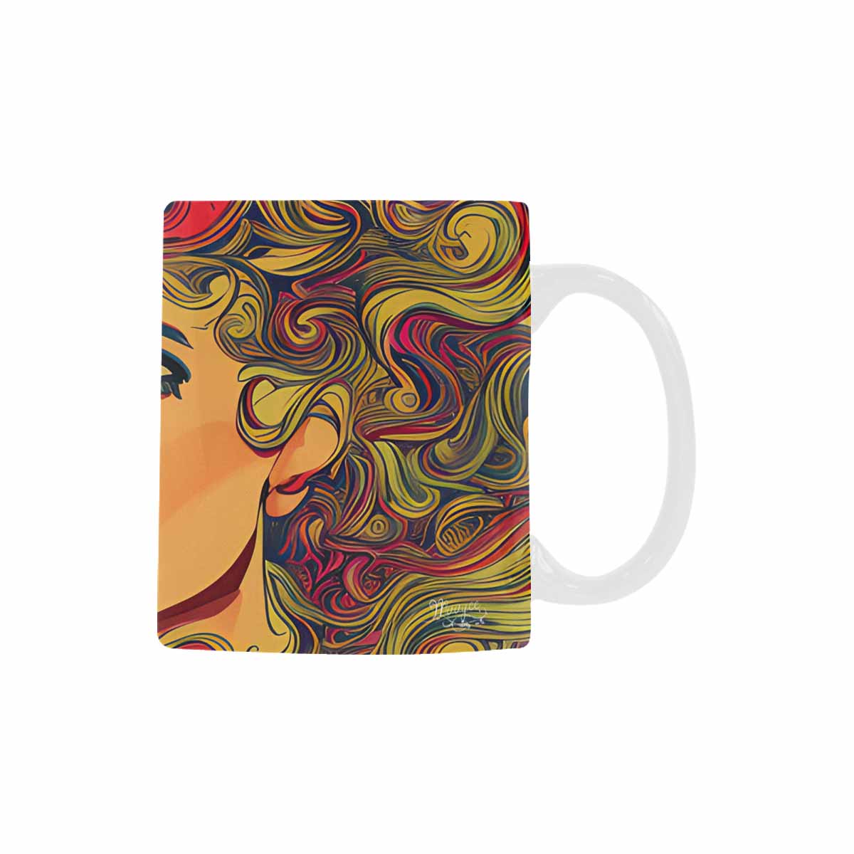 Coffee Mug, tea cup,caucasian Face, design 37