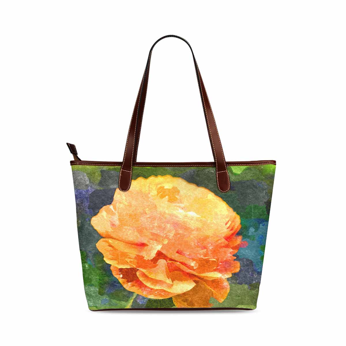 Classic Fabric handbag, watercolor floral, design 216