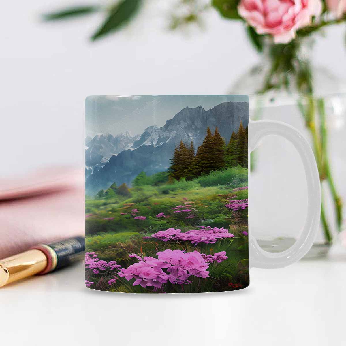 Rivers & Mountains Landscape mugs, set 1 design 24