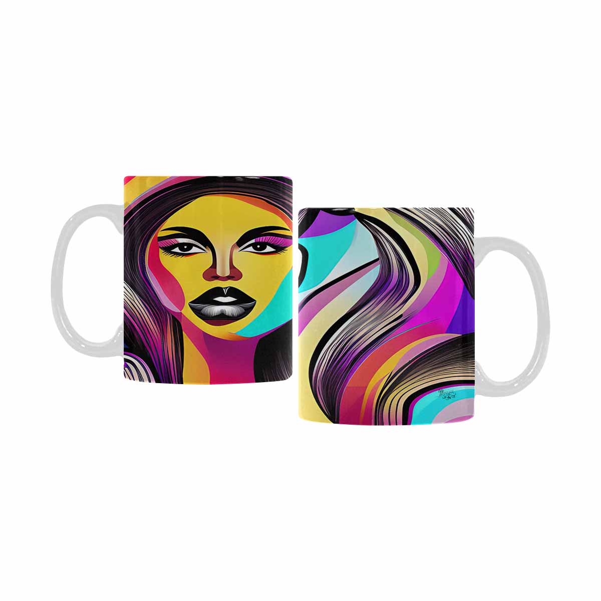 Quality Mug, coffee mug, tea cup, Black Faces, Set 1, design 34