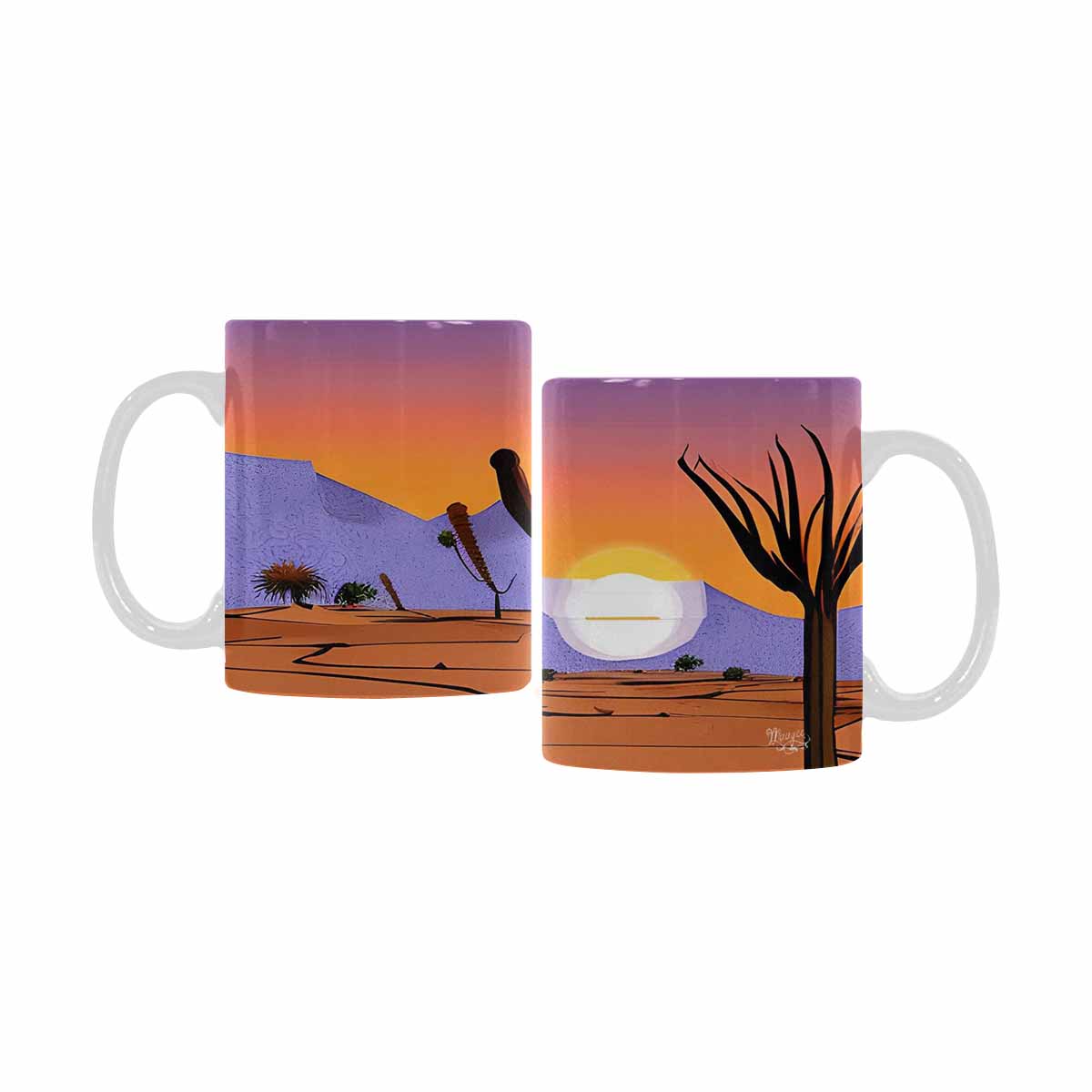 Coffee Mug, tea cup, desert scene, design 63