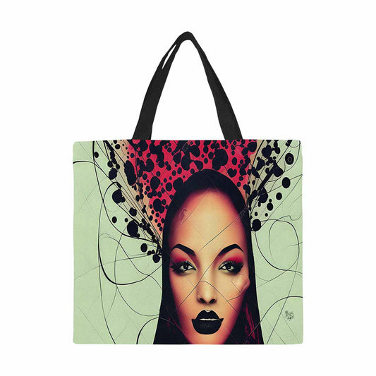 Canvas tote bag, Large, Black Faces, Set 1, design 68