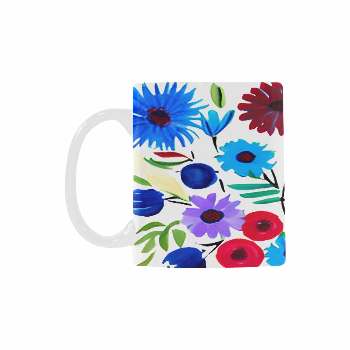 USA made Quality Mug, coffee mug, tea cup, Bright florals, Set 1A, Design 111