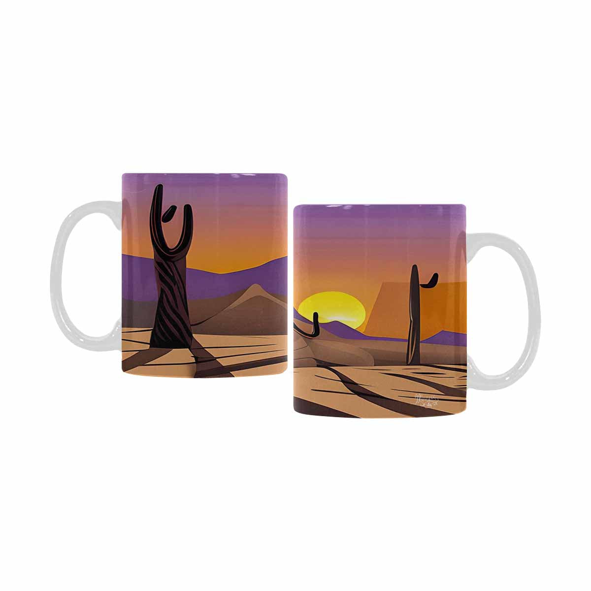 Coffee Mug, tea cup, desert scene, design 74