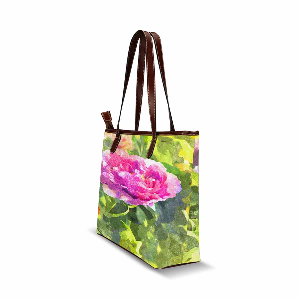 Classic Fabric handbag, watercolor floral, design 169