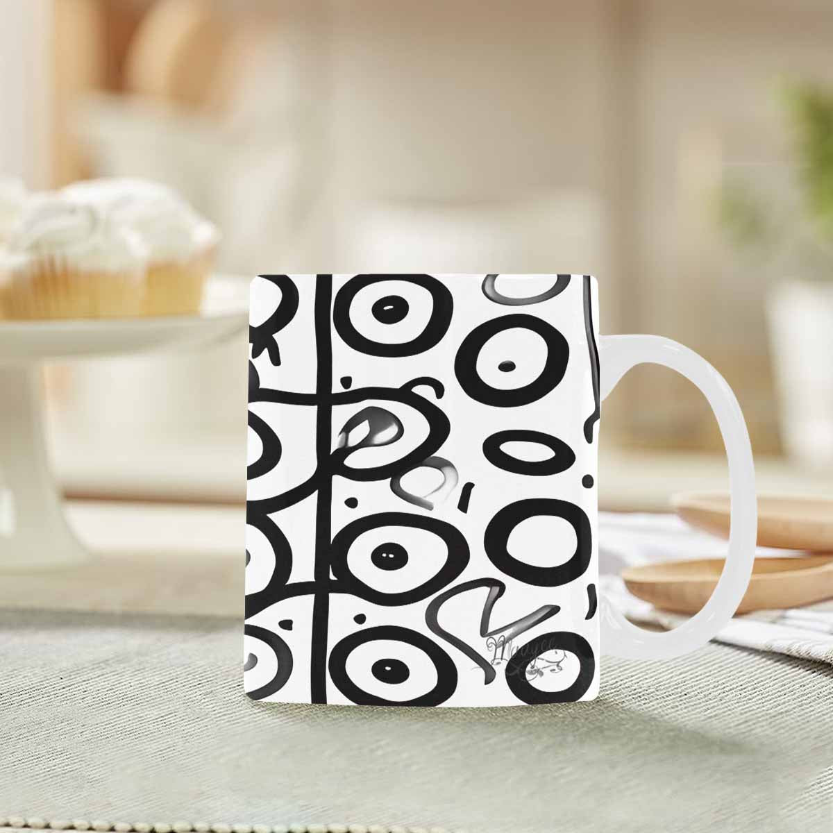 Quality Mug, coffee mug, tea cup, B & W Abstract, Set 1, design 38