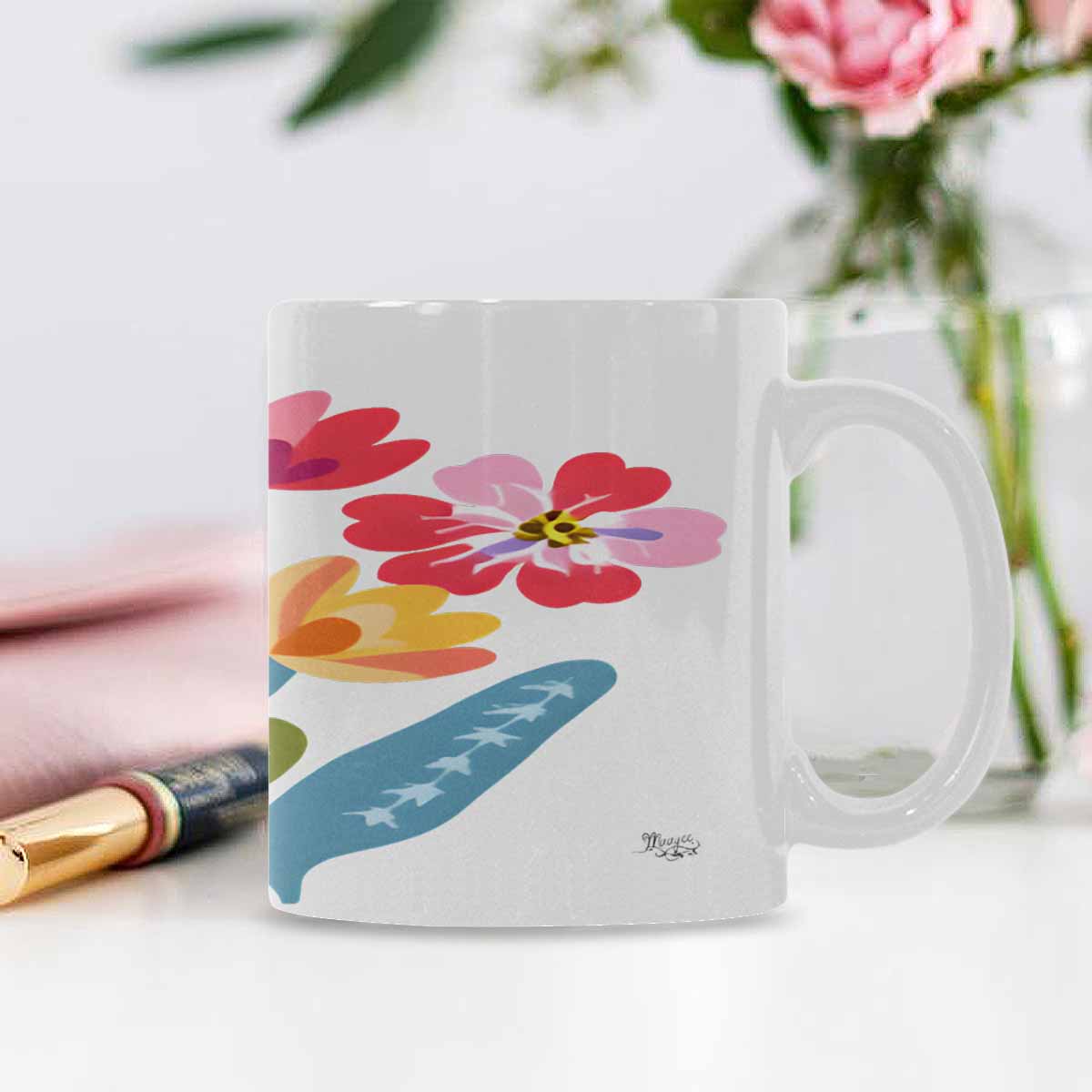 Quality Mug, coffee mug, tea cup, Bright florals, Set 2, design 51