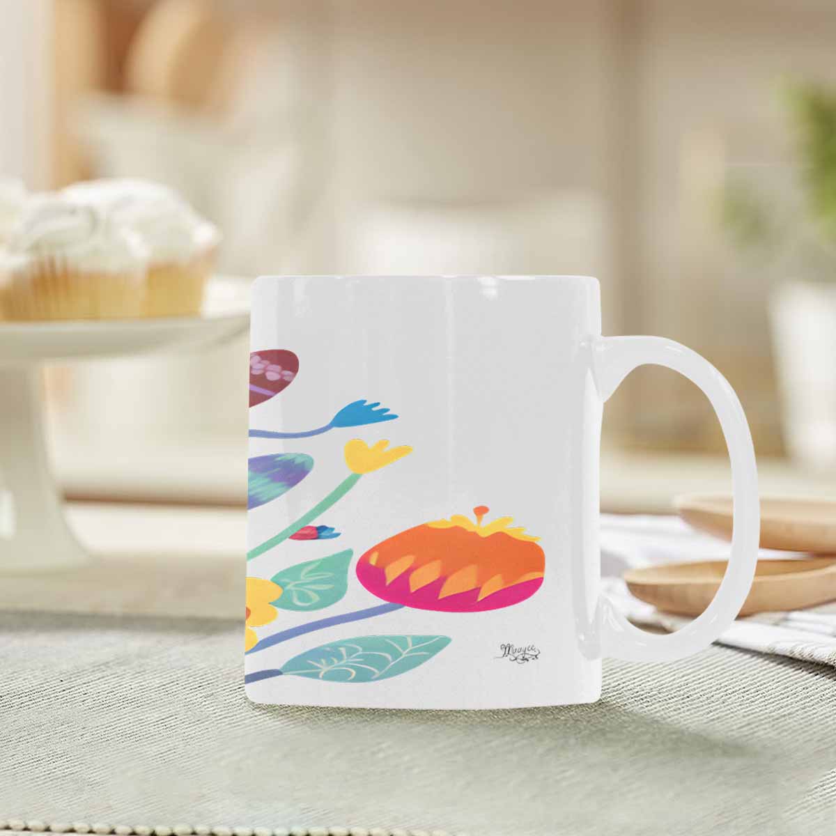 Quality Mug, coffee mug, tea cup, Bright florals, Set 2, design 55