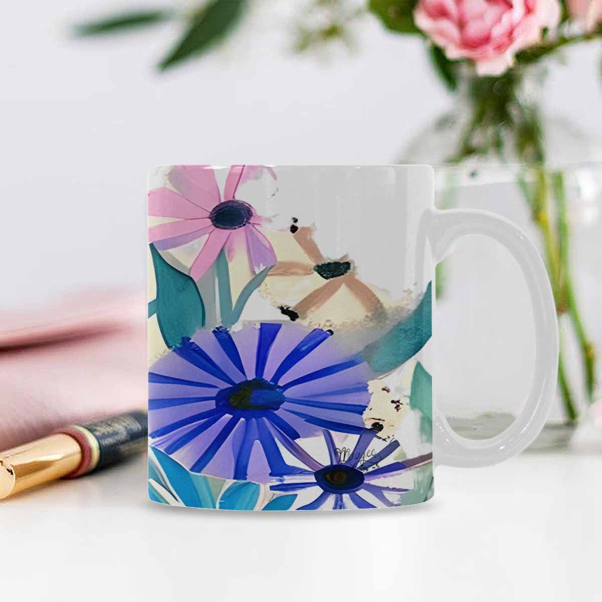 Quality Mug, coffee mug, tea cup, Bright florals, Set 1A, Design 48