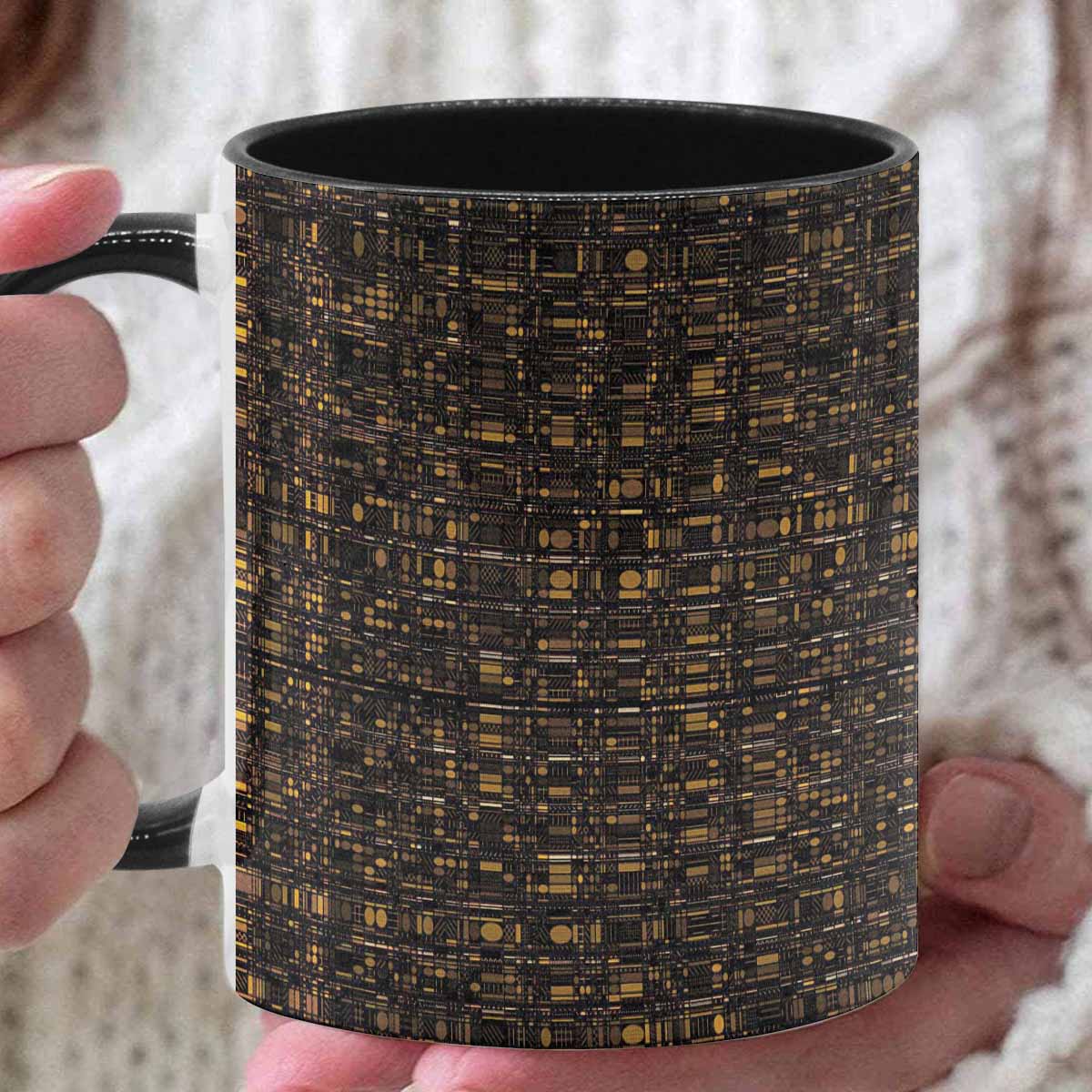 Coffee Mug, tea cup, black core, abstract, design 88