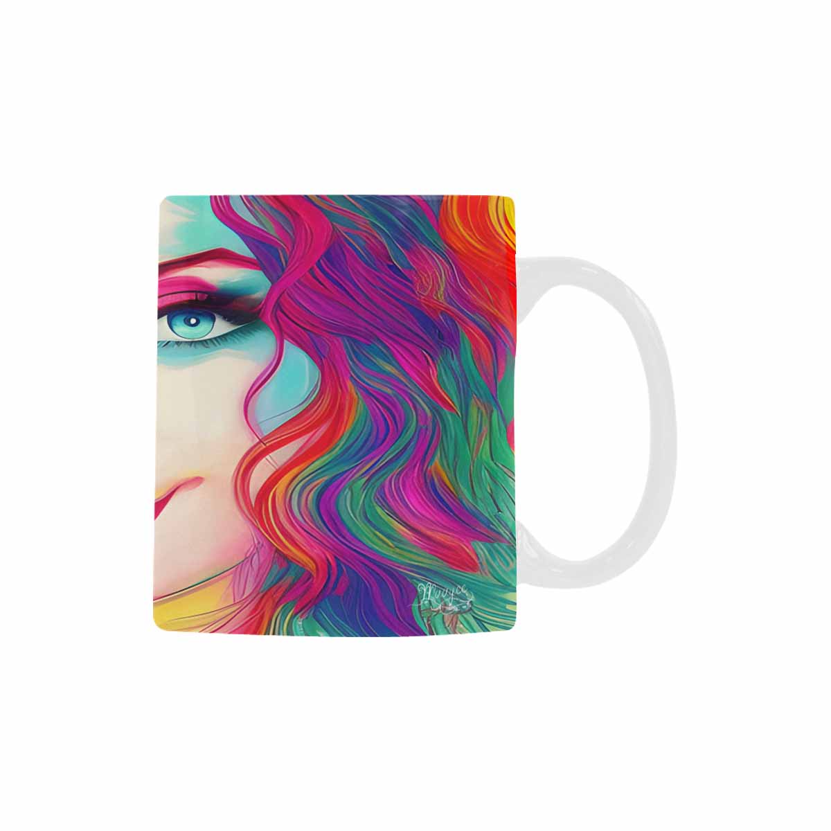 Coffee Mug, tea cup,caucasian Face, design 14