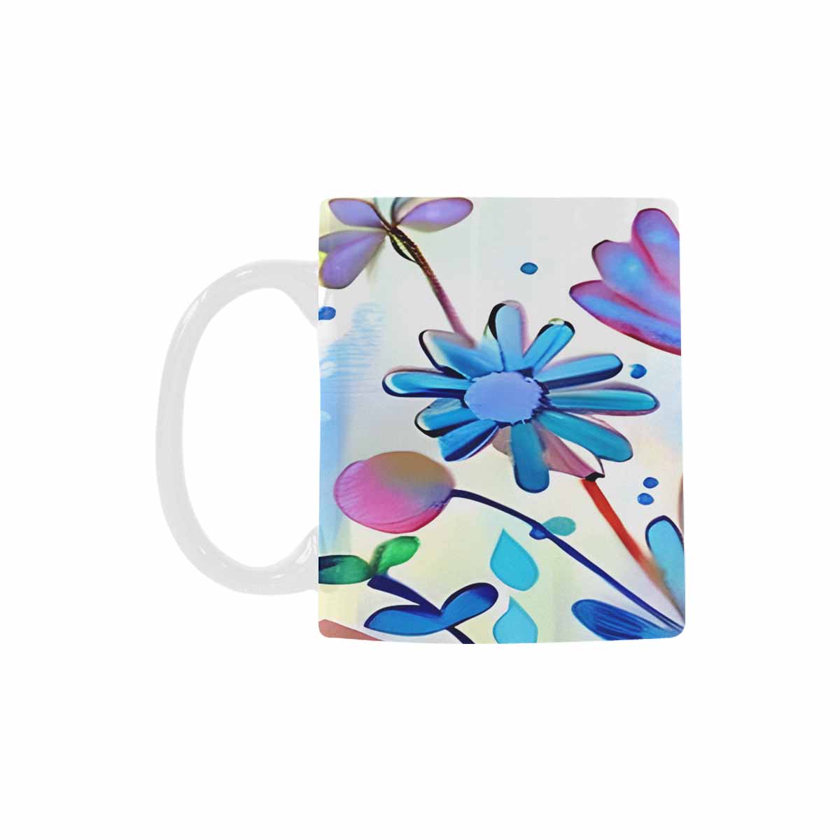 USA made Quality Mug, coffee mug, tea cup, Bright florals, Set 1, Design 51