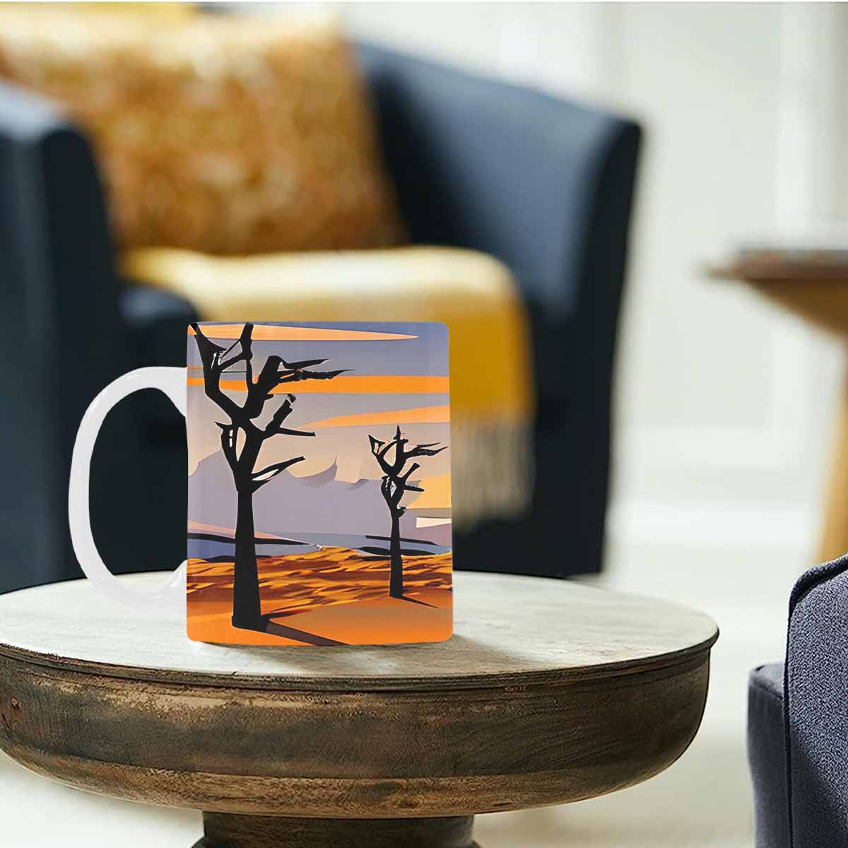 Coffee Mug, tea cup, desert scene, design 96