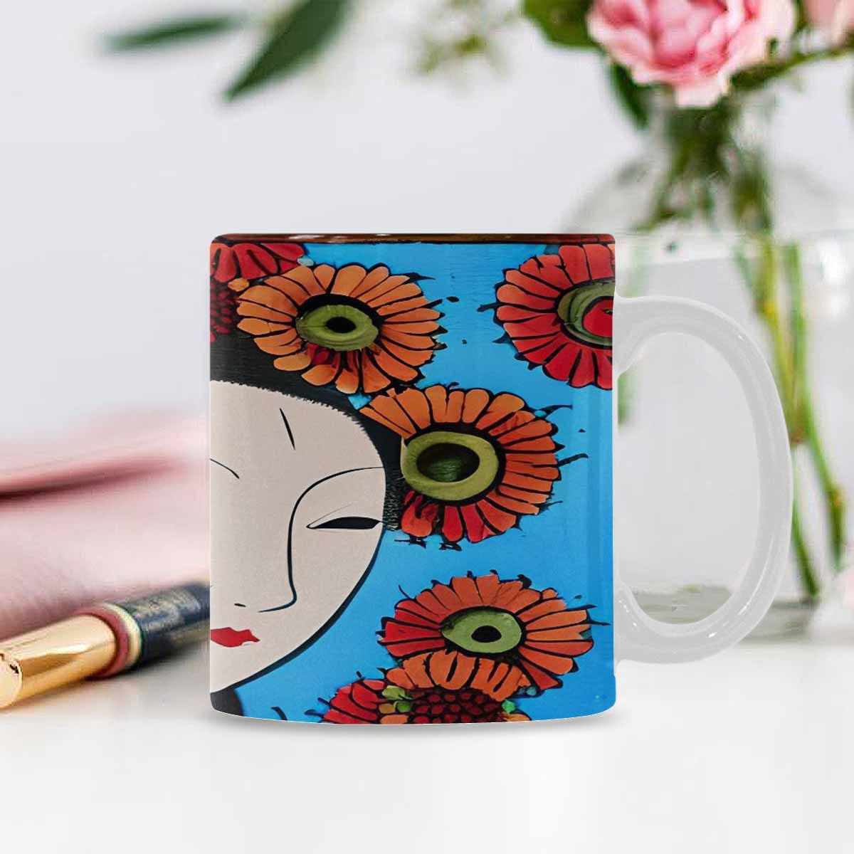 Quality Mug, coffee mug, tea cup, Asian Faces, Design 58