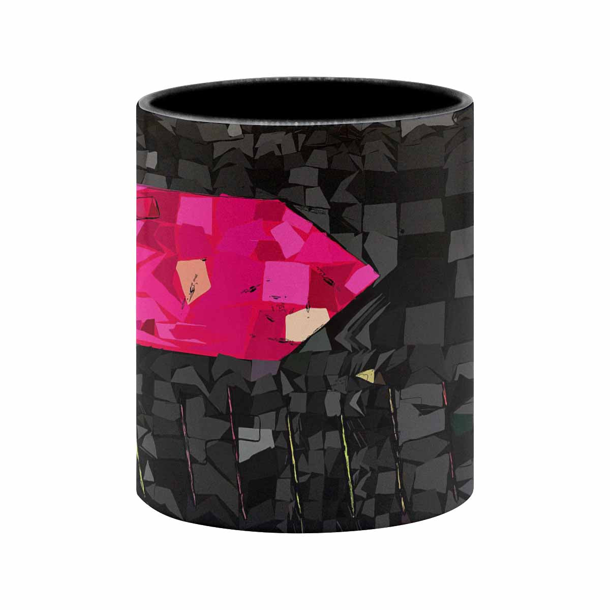 Coffee Mug, tea cup, black core, abstract, design 44