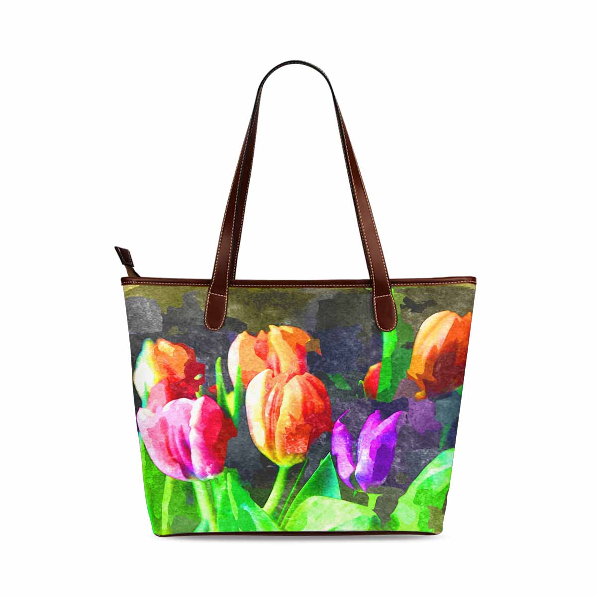 Classic Fabric handbag, watercolor floral, design 105