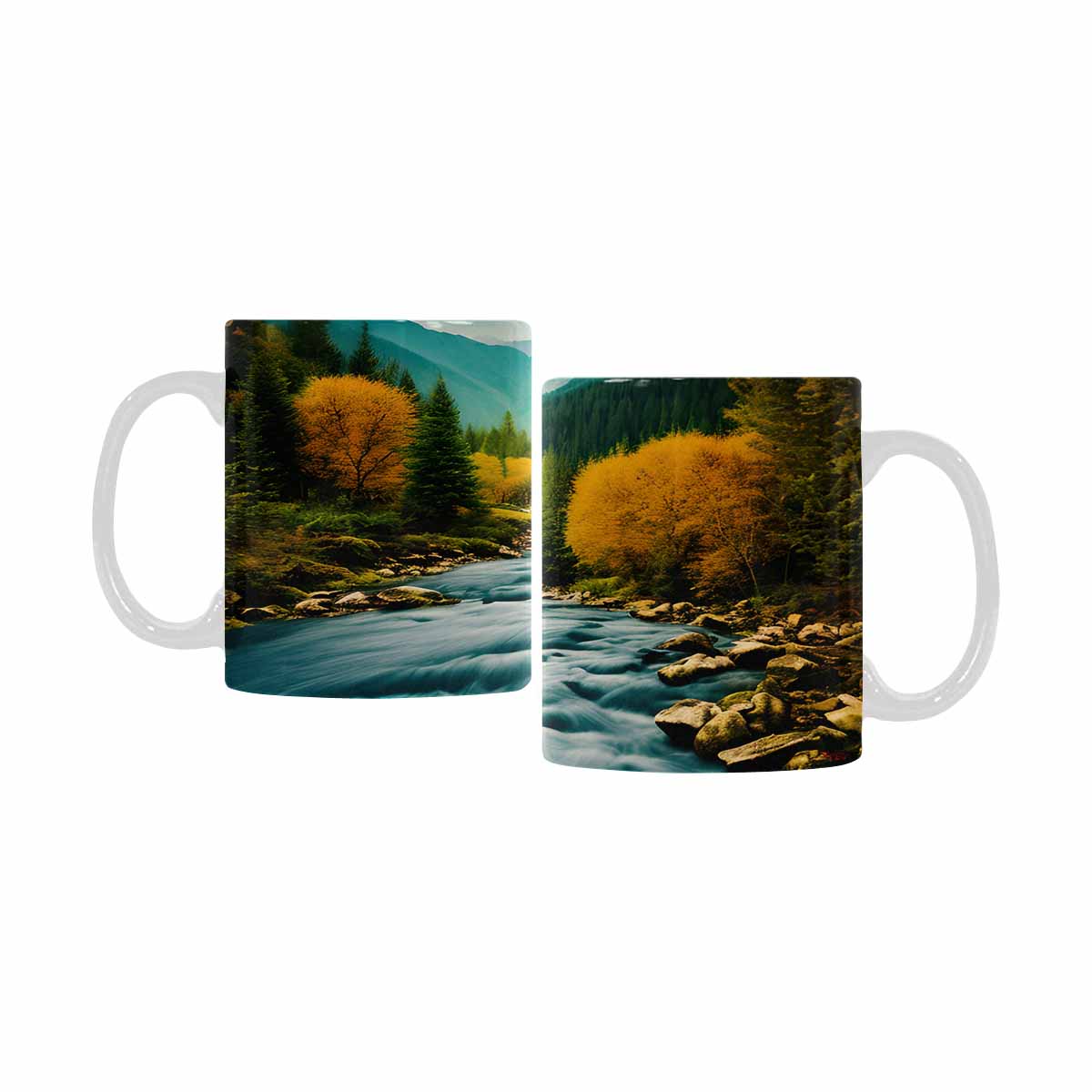 Rivers & Mountains Landscape mugs, set 1 design 23