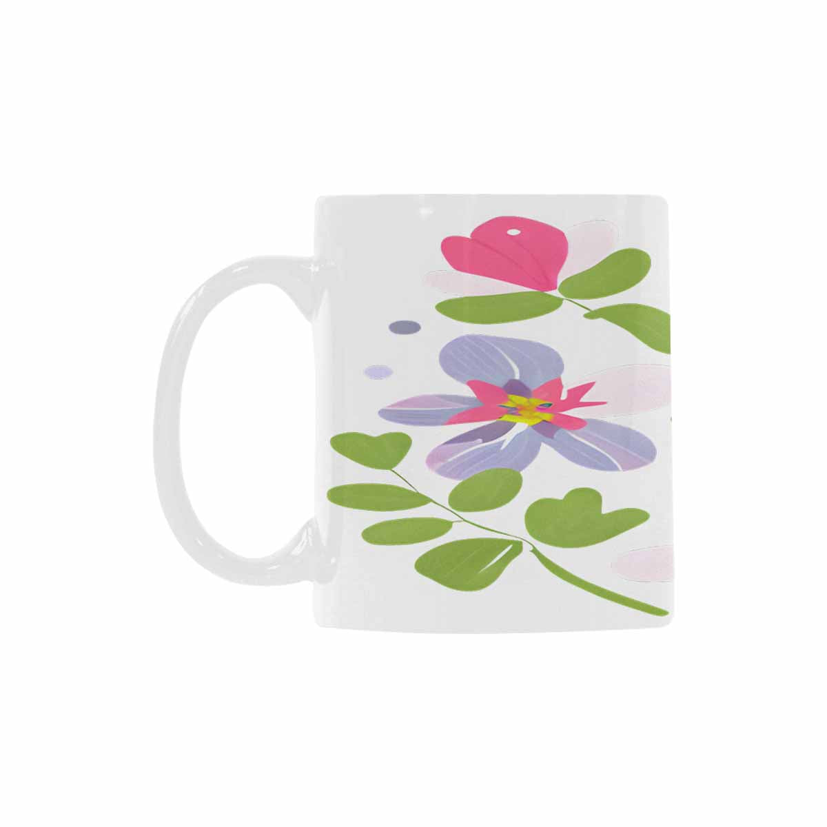 USA made Quality Mug, coffee mug, tea cup, Bright florals, Set 2, design 62