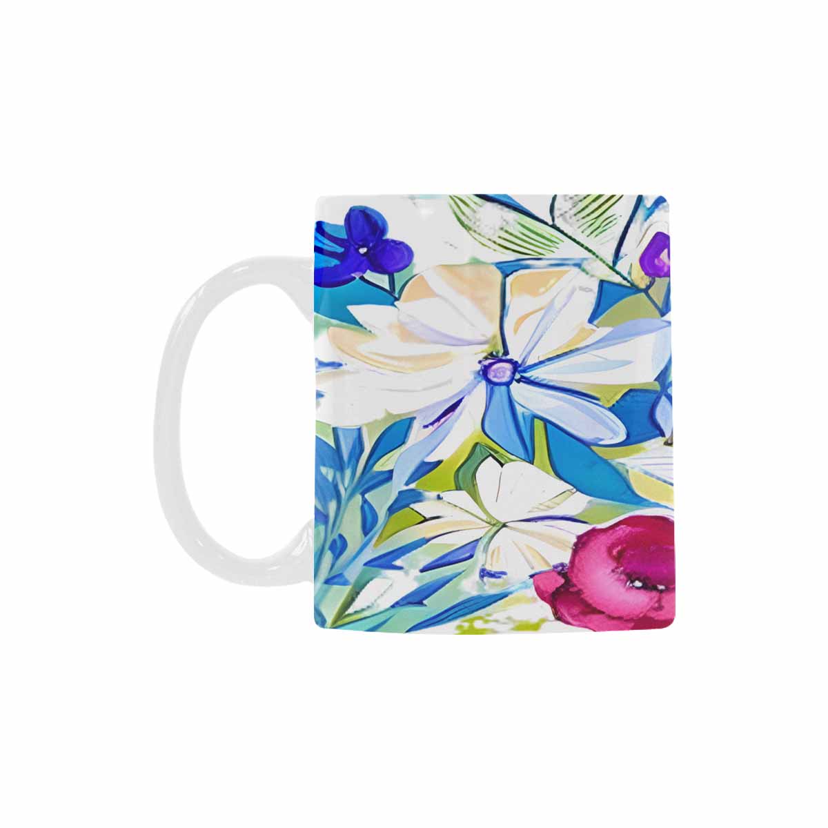 USA made Quality Mug, coffee mug, tea cup, Bright florals, Set 1A, Design 7