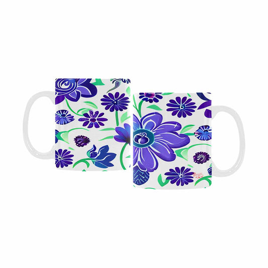 USA made Quality Mug, coffee mug, tea cup, Bright florals, Set 1, Design 125