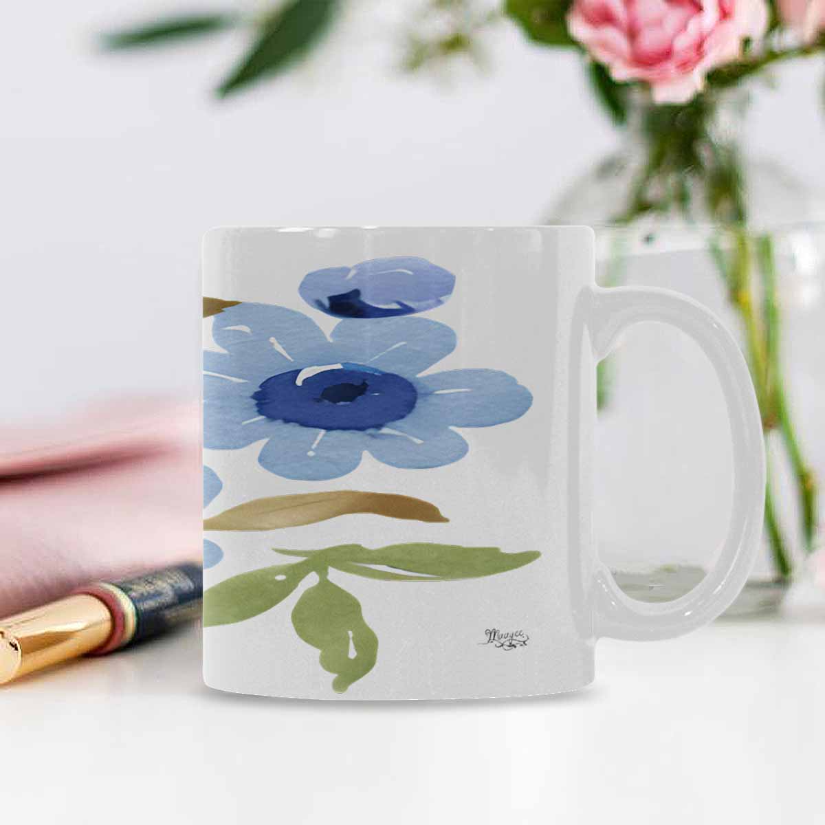 Quality Mug, coffee mug, tea cup, Bright florals, Set 2, design 43