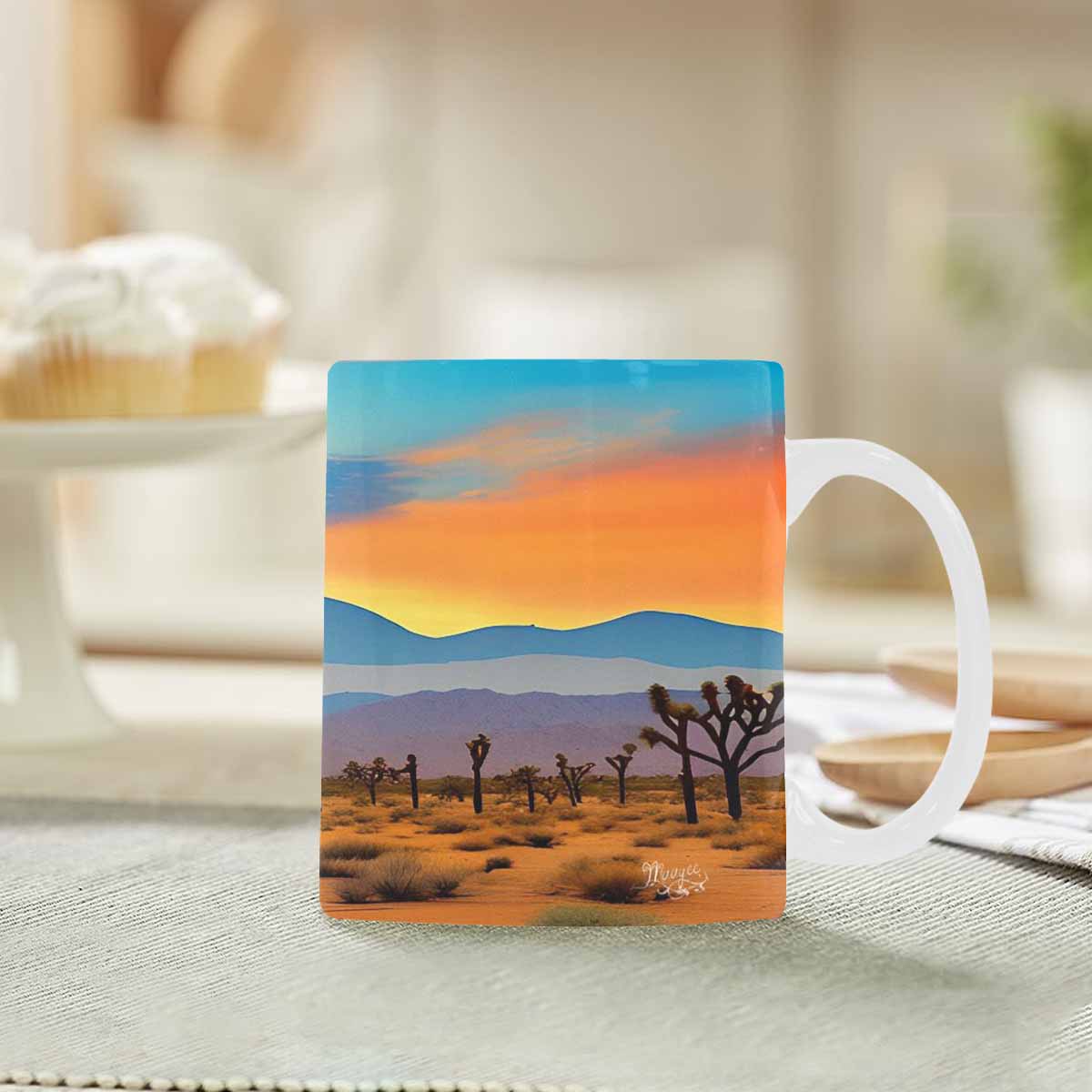 Coffee Mug, tea cup, desert scene, design 3